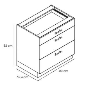 Obrazek Szafka kuchenna Denis d80s/3 czarny mat/biały 