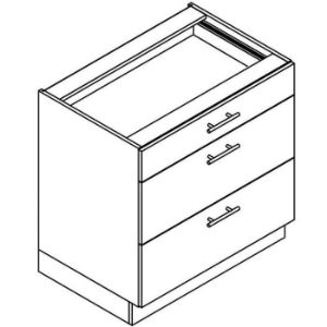 Obrazek Szafka kuchenna Denis d80s/3 czarny mat/biały 