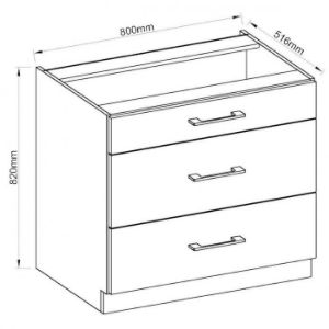 Obrazek Szafka kuchenna Vigo biały HG 80D 3S BB