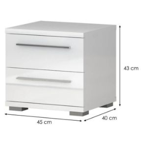 Obrazek Szafka nocna PIANO NS2/PN-70/KA-70 crystal white 