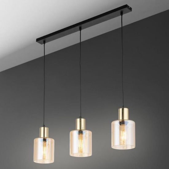 Obrazek Lampa wisząca Sierra gold/bursztyn 6666 LW3 