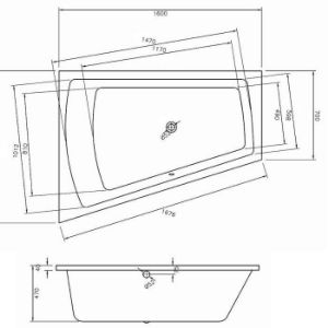 Obrazek Wanna Trend 160x120 lewa
