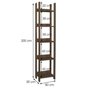 Obrazek Regał ażurowy 80 sosna bejca brąz