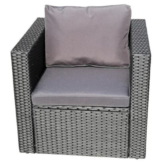 Obrazek Fotel technorattan Lord czarny