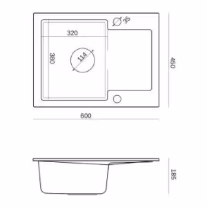 Obrazek Zlew Chrystian 116 600x450x185 beżowy 