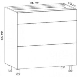 Obrazek Szafka kuchenna Gardena D80S3 grey