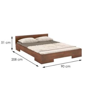 Obrazek Łóżko drewniane bukowe Skandica Spectrum niskie 90x200 orzech