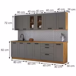 Obrazek Kuchnia Luna claygrey/artisan 260 bez blatu