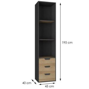 Obrazek Regał Nano Na6 Dąb Riviera/Grafit