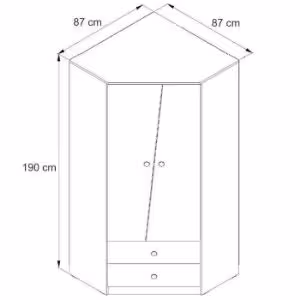 Obrazek Szafa Narożna Nero 02 87 – Szary Mat