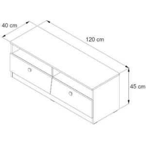 Obrazek Szafka RTV Nero 08 Dwie Szuflady – Czarny Połysk