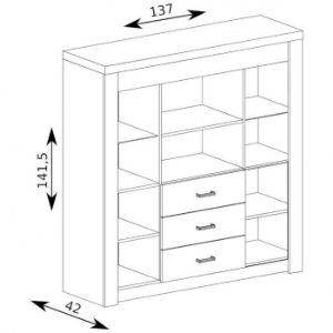 Obrazek Komoda Indianapolis I22 4D3S jesion ciemny