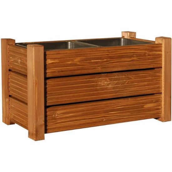 Obrazek Donica Sunset 2 wkłady KDI brąz 59x34x33 cm 