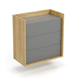 Obrazek Komoda Arka 3S hikora naturalna/szary