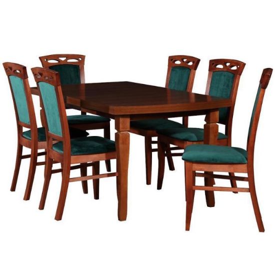 Obrazek Zestaw stół i krzesła Gaja 1+6 st34 160x90+40 + W121 jasny orzech