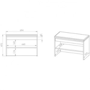 Obrazek Szafka na buty siedzisko 47X70 HYGA03 sosna śnieżna