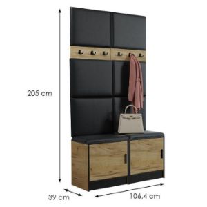 Obrazek Garderoba Roj 19 craft + Madryt 1100 ekoskóra czarna