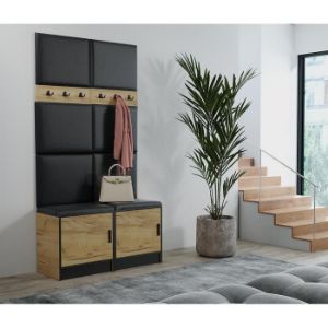 Obrazek Garderoba Roj 19 craft + Madryt 1100 ekoskóra czarna