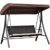 Obrazek Huśtawka ogrodowa technorattanowa brązowa z poduszką