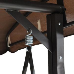 Obrazek Huśtawka ogrodowa technorattanowa brązowa z poduszką