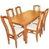 Obrazek Zestaw stół i krzesła Lyon 1+6 ST11 160/80+40L orzech jasny W71 tap.A6