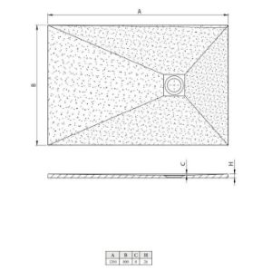 Obrazek Brodzik prostokątny Opal 120/80/2.6 czarny