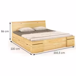 Obrazek Łóżko sosnowe Skandica Sparta maxi+sz 200X200 naturalny 