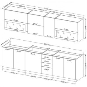 Obrazek Kuchnia Bordeaux 260 bez blatu