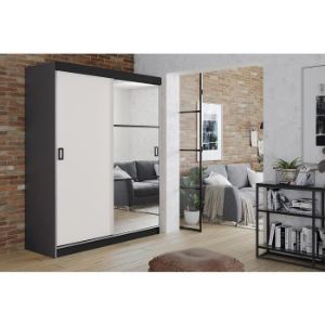 Obrazek Szafa Retro 138 5L grafit / front biały