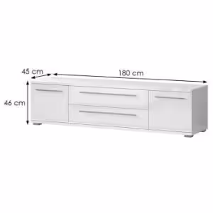 Obrazek Szafka RTV Piano TV180-2K2FV/PN-70/KA/70 lakierowane crystal white