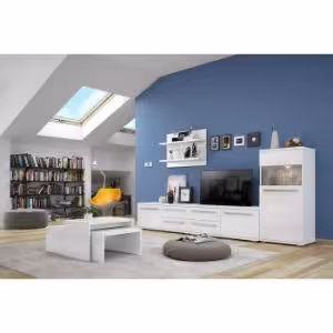 Obrazek Szafka RTV Piano TV180-2K2FV/PN-70/KA/70 lakierowane crystal white
