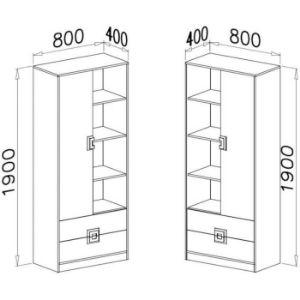 Obrazek Regał Nico 80 biały/dąb jasny nr-4