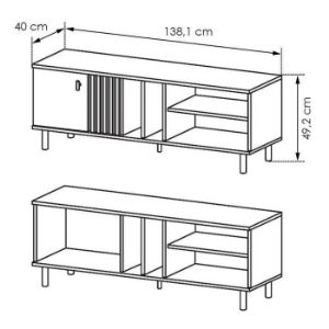 Obrazek Madis Stolik RTV 138 C dąb artisan/antracyt