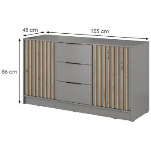 Obrazek Komoda Nelly 2d Szary/Lamela Artisan