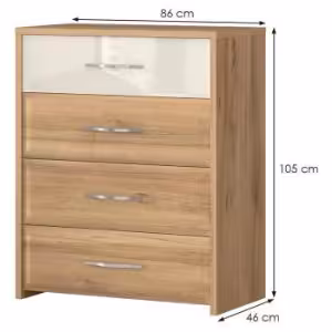 Obrazek Komoda Gala f4/gl pacific walnut/beige