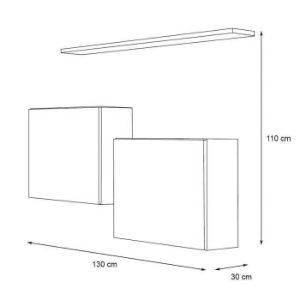 Obrazek Komoda+Półka Switch Sb II Grafit/Biały/Grafit
