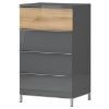 Obrazek Komoda 4s Onyx f4v/on pacific walnut/anthracit