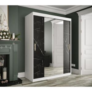 Obrazek Szafa Marmur T1 150 Biały/Marmur Czarny