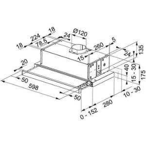Obrazek Szafka Kuchenna Zoya W60/68 Slim Pl Z Okapem Czarnym Ja