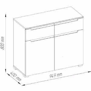 Obrazek Komoda Hill 03 2D2S biały połysk