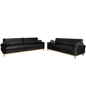 Obrazek Komplet Bellano 3/2/1 Black Kronos 7 drewno naturalne