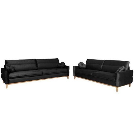 Obrazek Komplet Bellano 3/2/1 Black Kronos 7 drewno naturalne