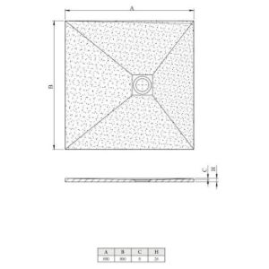 Obrazek Brodzik kwadratowy Opal 80/80/2.6 czarny