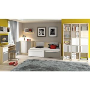 Obrazek Regał 03 Drop Buk Fjord/Biały/Szara Platyna