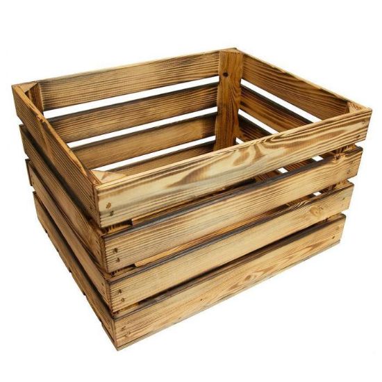 Obrazek  Skrzynka drewniana opalana "L" 50x40x30 cm 