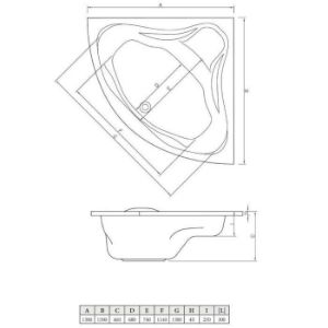 Obrazek Wanna symetryczna Samar 150/150