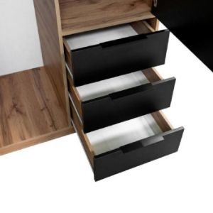 Obrazek Szafa Bali D2 lux czarny/wotan/lustro