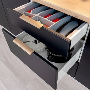 Obrazek Szafka kuchenna Denis d60lo 2133 pl 2fr czarny mat/biały 