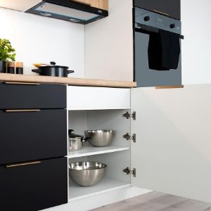 Obrazek Szafka kuchenna Denis d60lo 2133 pl 2fr czarny mat/biały 