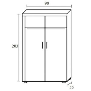 Obrazek Szafa 1 Samba śliwa/grafit